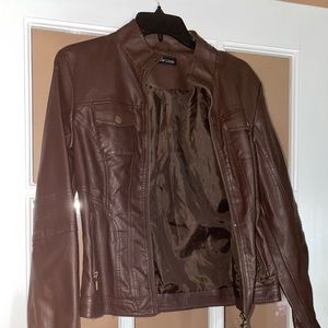 Brown leather jacket